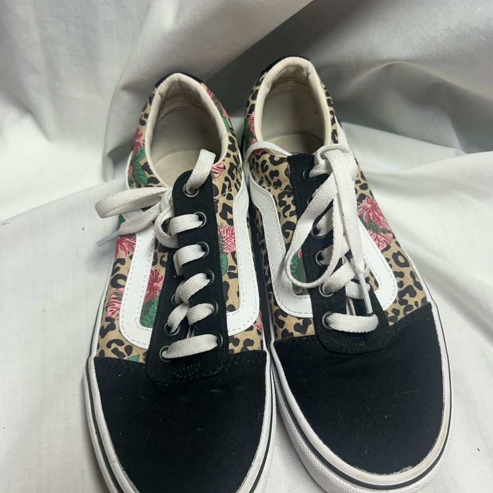 Vans Women's Old Skool Ward Cheetah Tropical Floral Print Shoes Size 6.5 - Picture 7 of 10